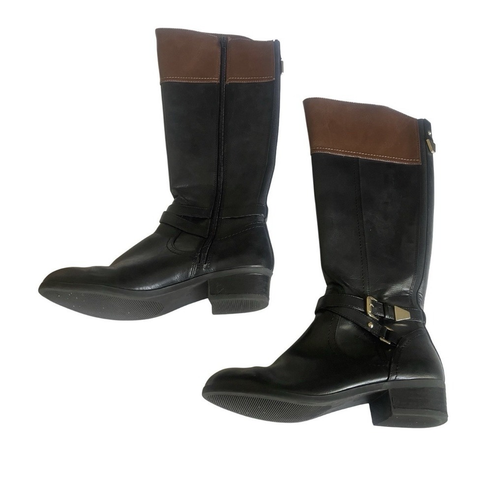Coach And Four - Black/Brown Trina Tall Riding Boots Women's 8.5 -Leather Zip up